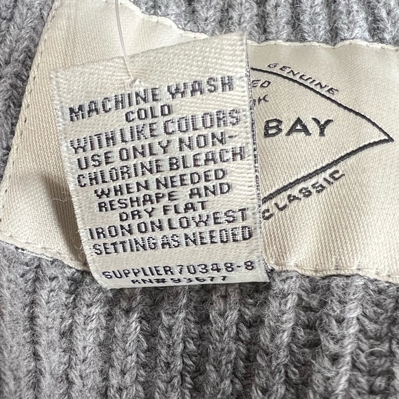St John’s Bay Fisherman’s Heather Gray Long Sleeve Tight Knit Sweater Size XL - Picture 4 of 5